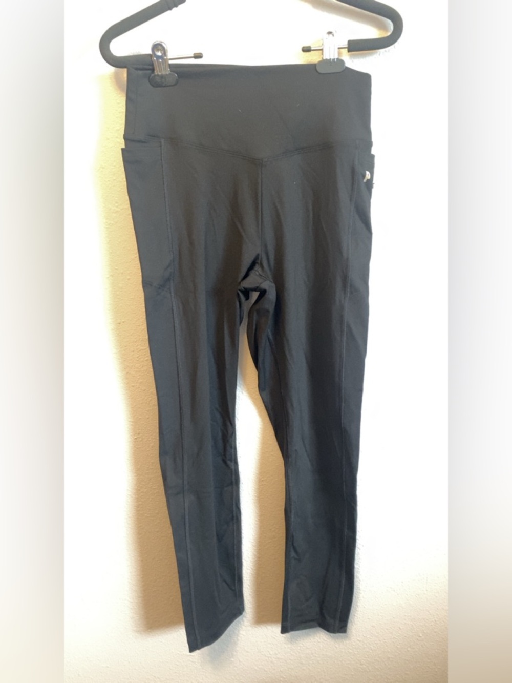 PINK Victoria's Secret Black Leggings with Metallic Logo